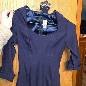 Pinup Couture Lorelei Navy Blue Dress
